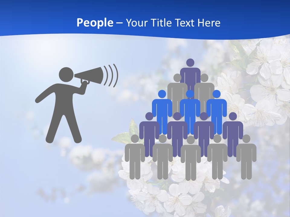 A Blue Sky With White Flowers Powerpoint Template PowerPoint Template