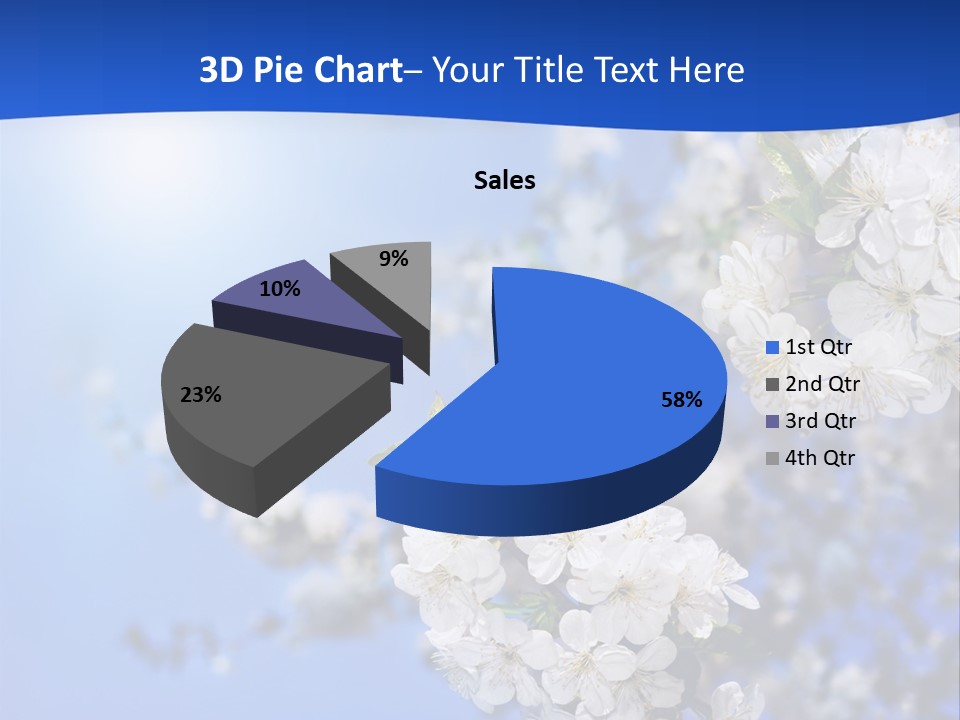 A Blue Sky With White Flowers Powerpoint Template PowerPoint Template