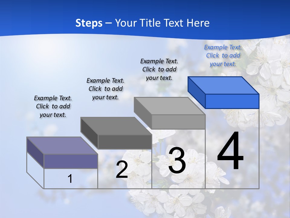 A Blue Sky With White Flowers Powerpoint Template PowerPoint Template