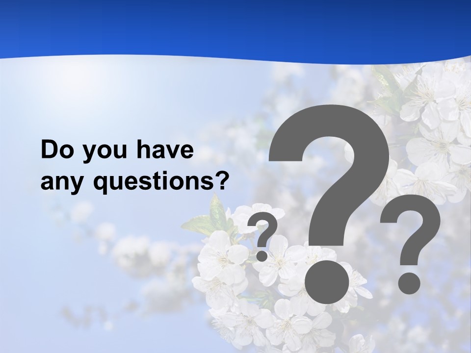 A Blue Sky With White Flowers Powerpoint Template PowerPoint Template