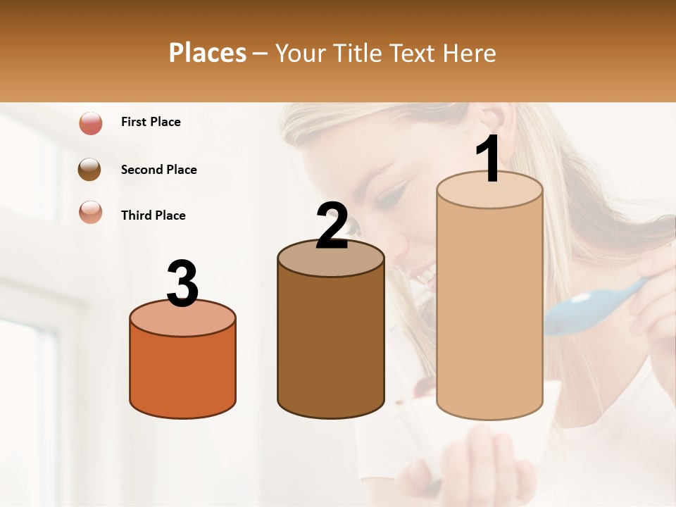 A Woman Eating A Bowl Of Food With A Spoon PowerPoint Template