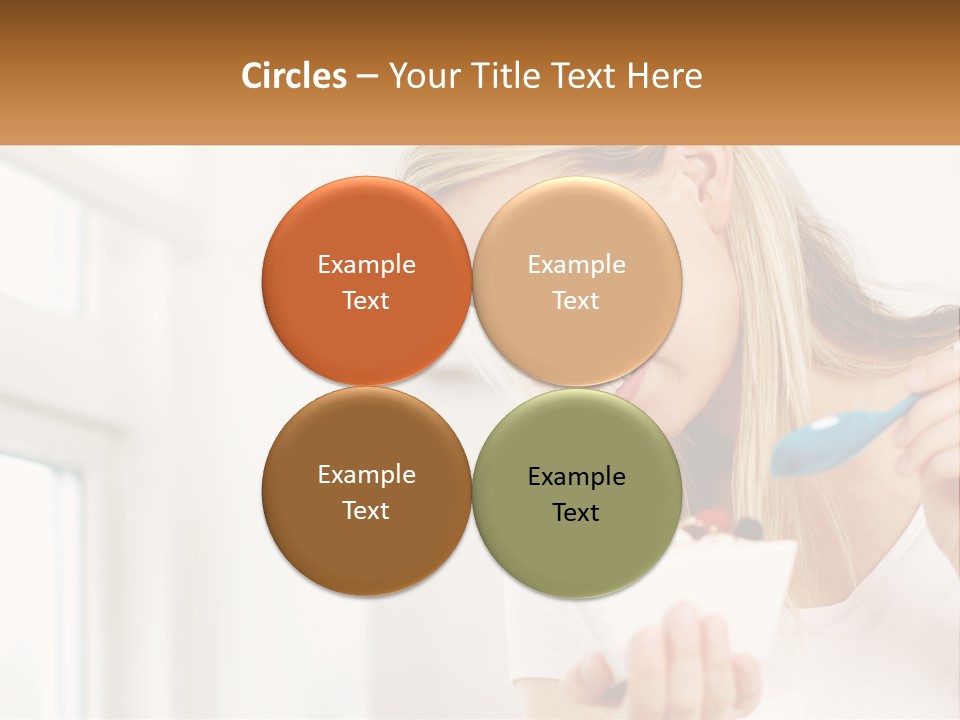 A Woman Eating A Bowl Of Food With A Spoon PowerPoint Template