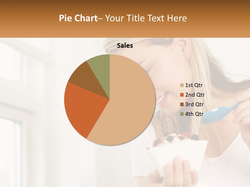 A Woman Eating A Bowl Of Food With A Spoon PowerPoint Template