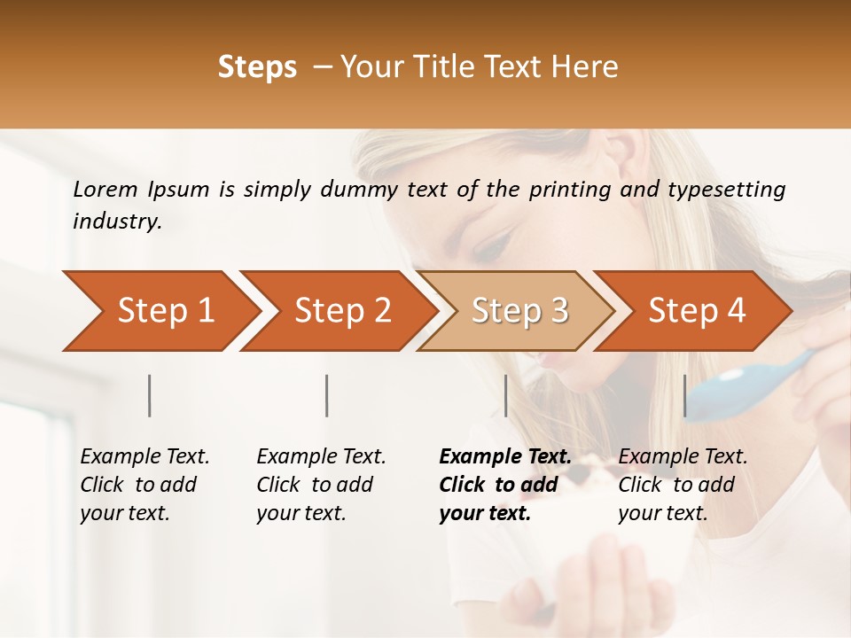 A Woman Eating A Bowl Of Food With A Spoon PowerPoint Template