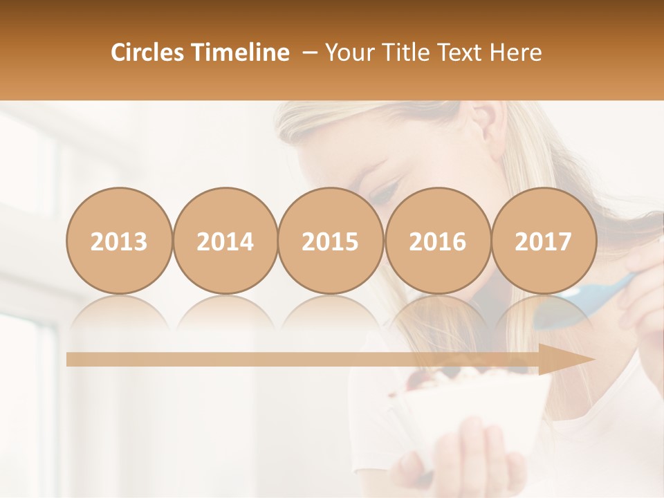 A Woman Eating A Bowl Of Food With A Spoon PowerPoint Template