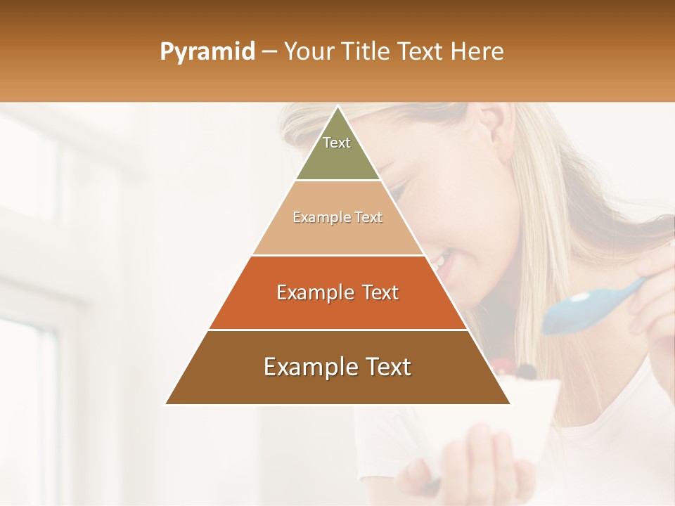 A Woman Eating A Bowl Of Food With A Spoon PowerPoint Template