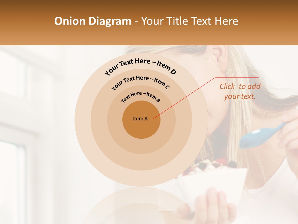 A Woman Eating A Bowl Of Food With A Spoon PowerPoint Template