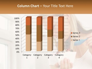 A Woman Eating A Bowl Of Food With A Spoon PowerPoint Template