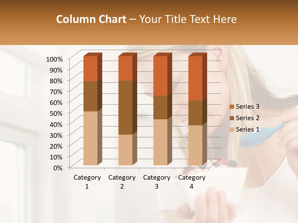 A Woman Eating A Bowl Of Food With A Spoon PowerPoint Template