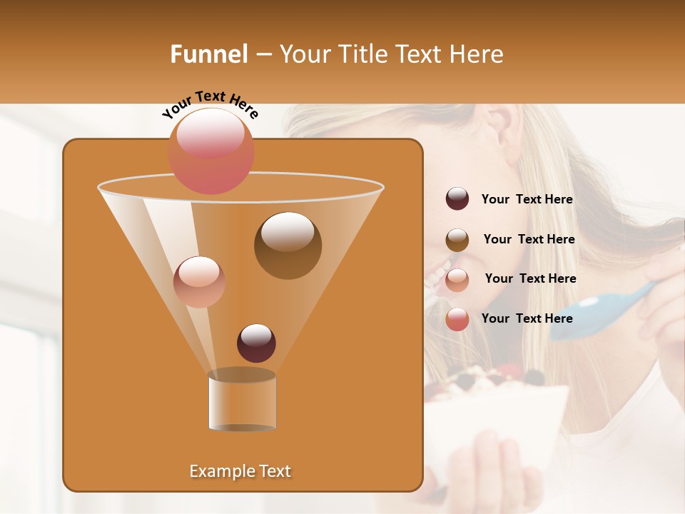 A Woman Eating A Bowl Of Food With A Spoon PowerPoint Template