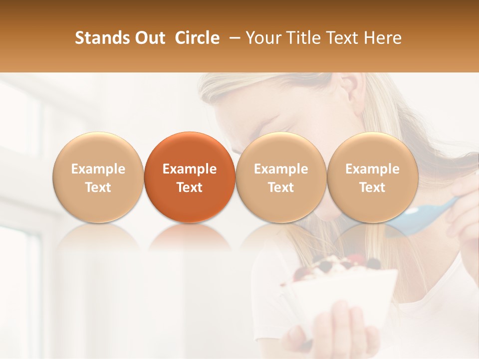 A Woman Eating A Bowl Of Food With A Spoon PowerPoint Template
