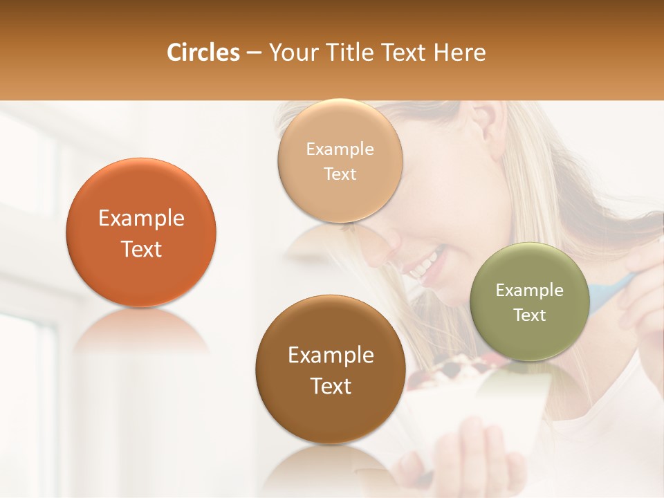 A Woman Eating A Bowl Of Food With A Spoon PowerPoint Template