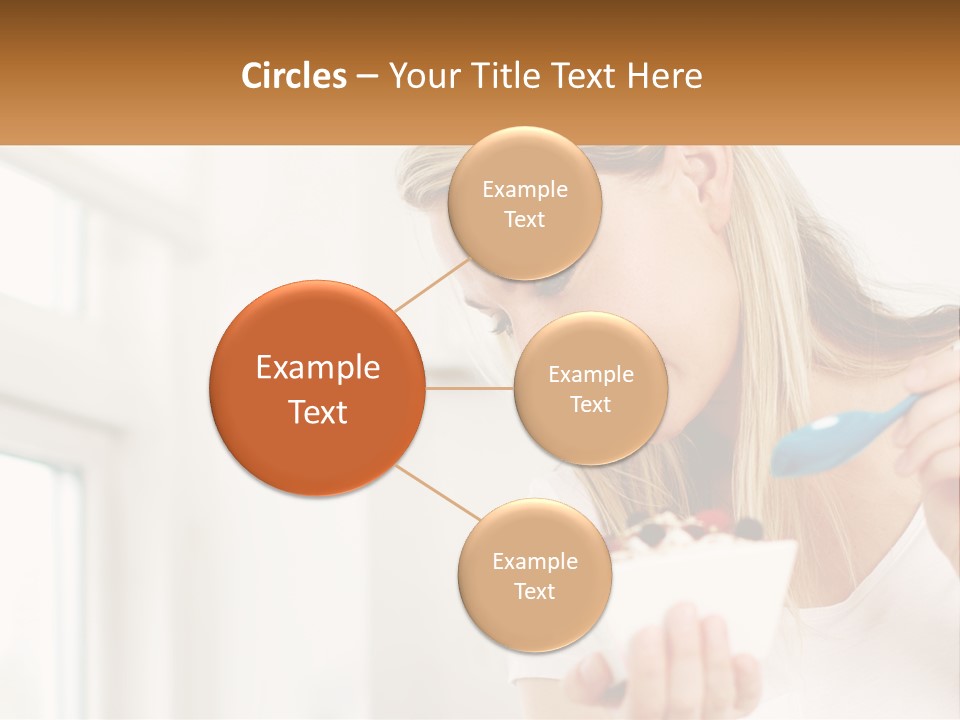 A Woman Eating A Bowl Of Food With A Spoon PowerPoint Template