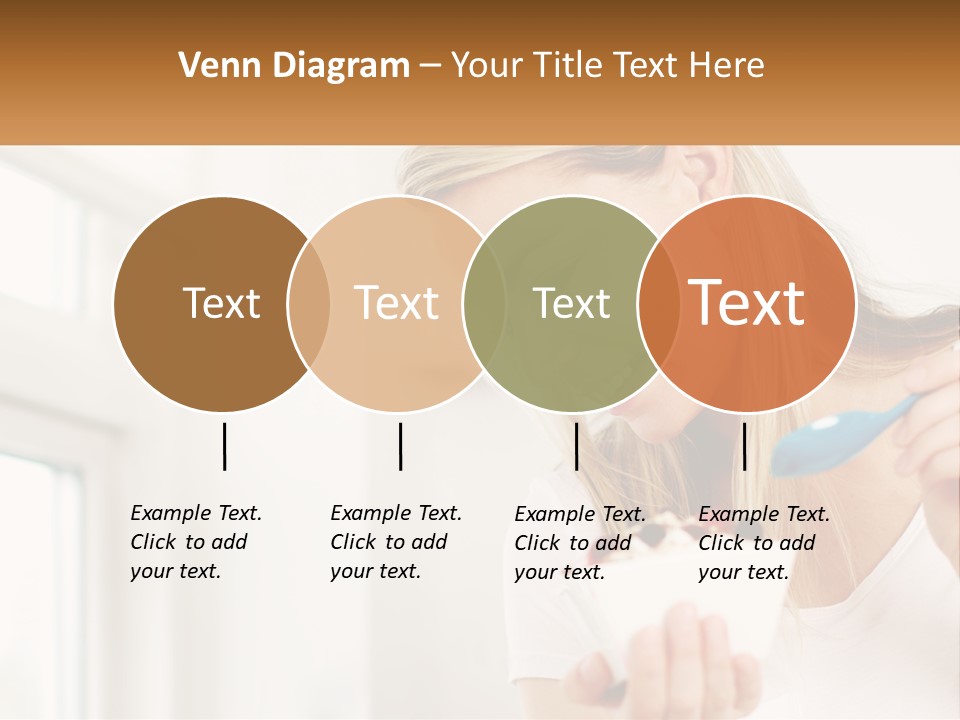 A Woman Eating A Bowl Of Food With A Spoon PowerPoint Template