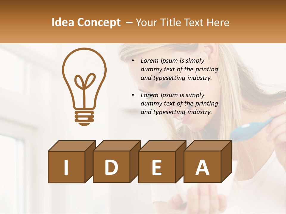 A Woman Eating A Bowl Of Food With A Spoon PowerPoint Template