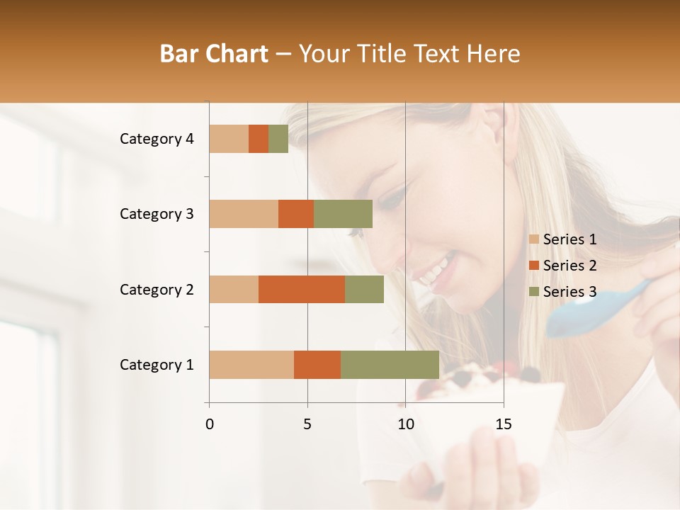 A Woman Eating A Bowl Of Food With A Spoon PowerPoint Template