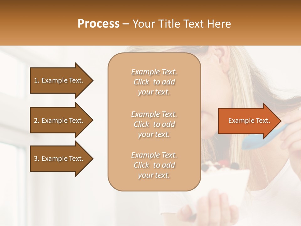 A Woman Eating A Bowl Of Food With A Spoon PowerPoint Template