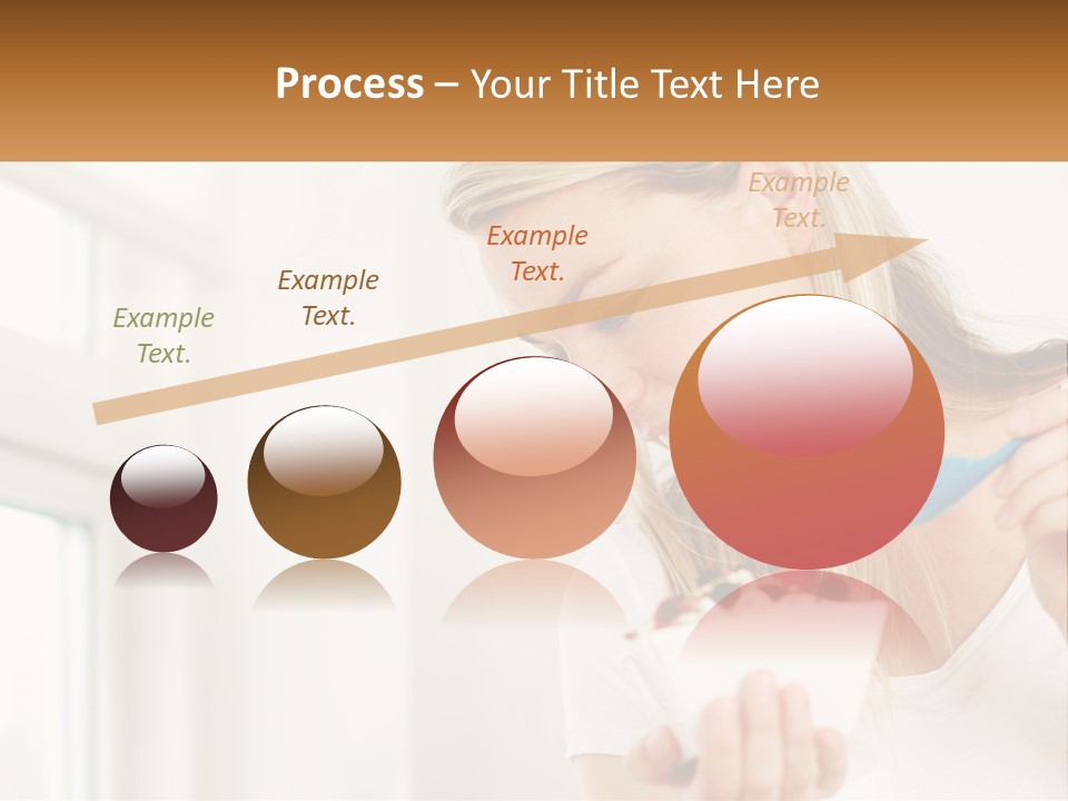 A Woman Eating A Bowl Of Food With A Spoon PowerPoint Template