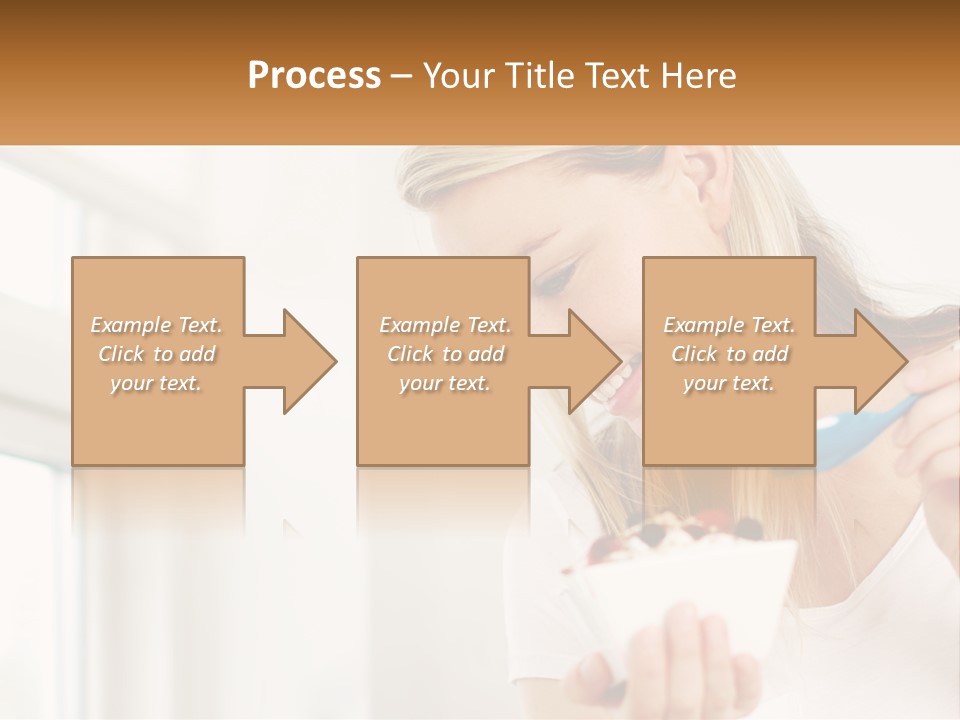 A Woman Eating A Bowl Of Food With A Spoon PowerPoint Template
