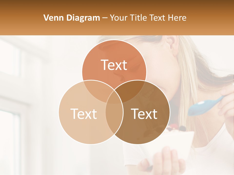 A Woman Eating A Bowl Of Food With A Spoon PowerPoint Template
