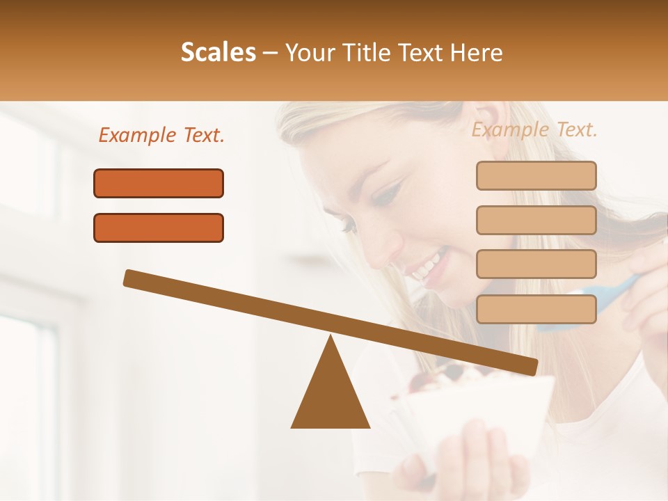 A Woman Eating A Bowl Of Food With A Spoon PowerPoint Template