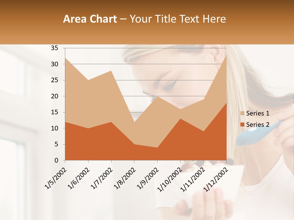 A Woman Eating A Bowl Of Food With A Spoon PowerPoint Template