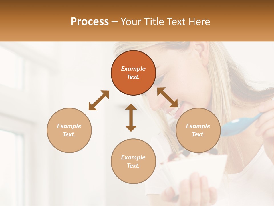 A Woman Eating A Bowl Of Food With A Spoon PowerPoint Template