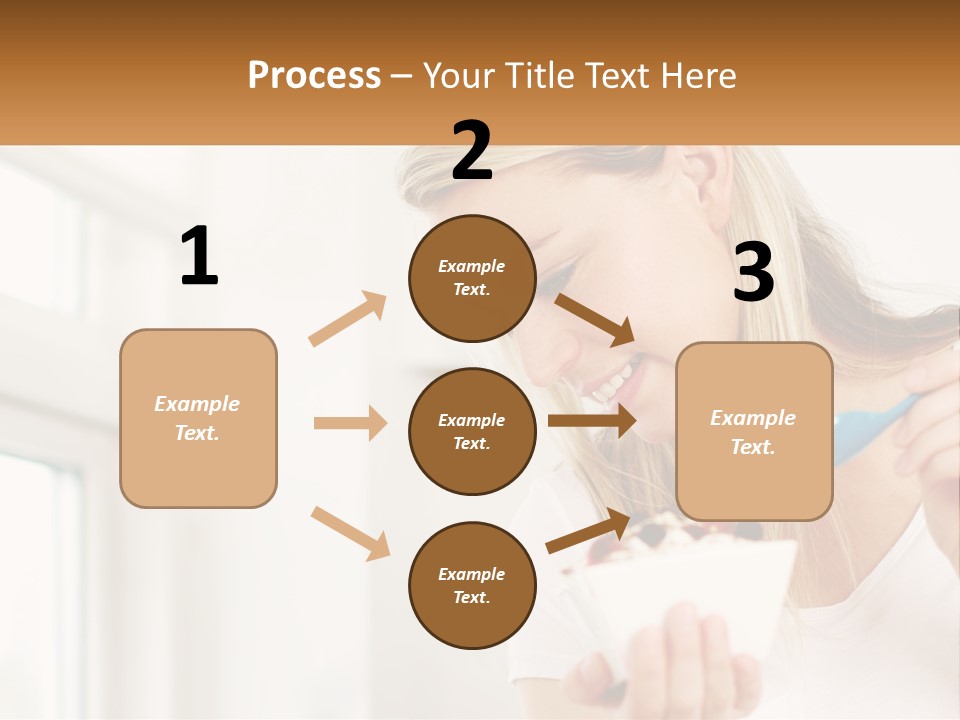 A Woman Eating A Bowl Of Food With A Spoon PowerPoint Template