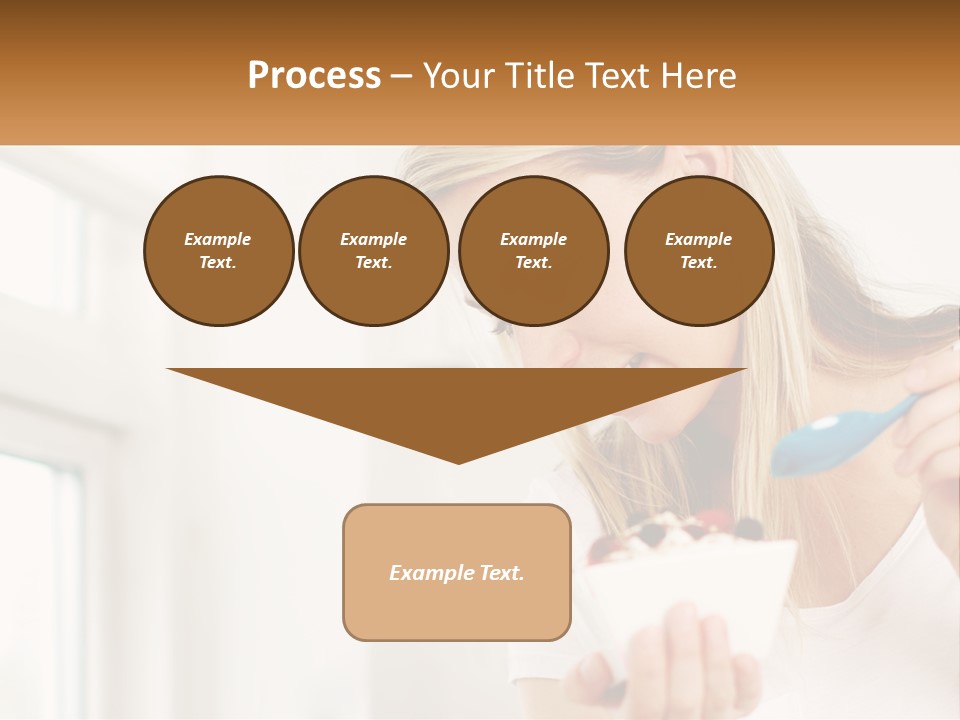 A Woman Eating A Bowl Of Food With A Spoon PowerPoint Template
