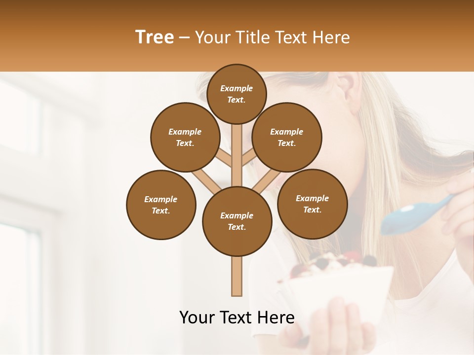 A Woman Eating A Bowl Of Food With A Spoon PowerPoint Template