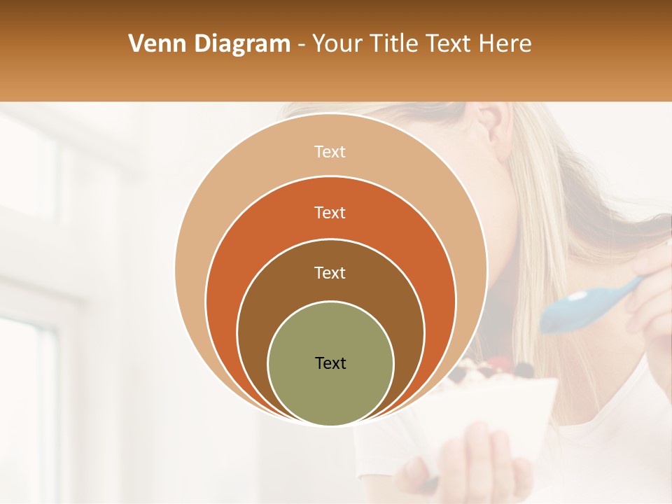 A Woman Eating A Bowl Of Food With A Spoon PowerPoint Template
