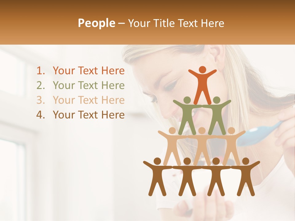 A Woman Eating A Bowl Of Food With A Spoon PowerPoint Template