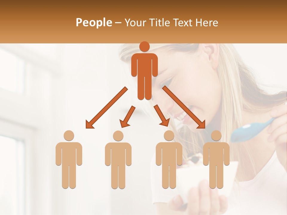A Woman Eating A Bowl Of Food With A Spoon PowerPoint Template