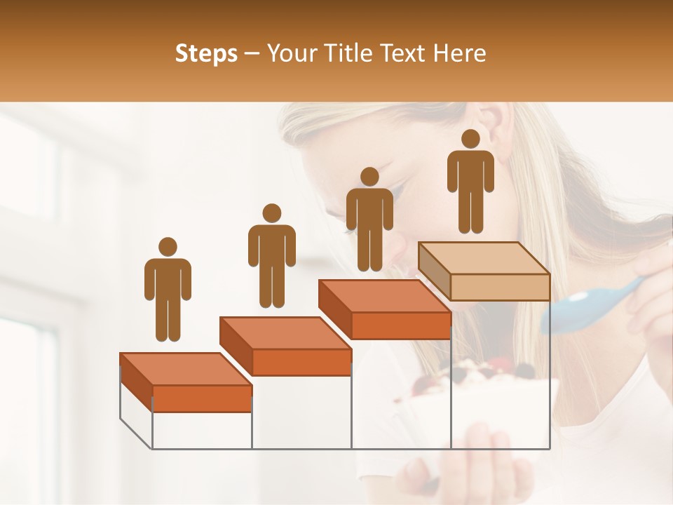 A Woman Eating A Bowl Of Food With A Spoon PowerPoint Template