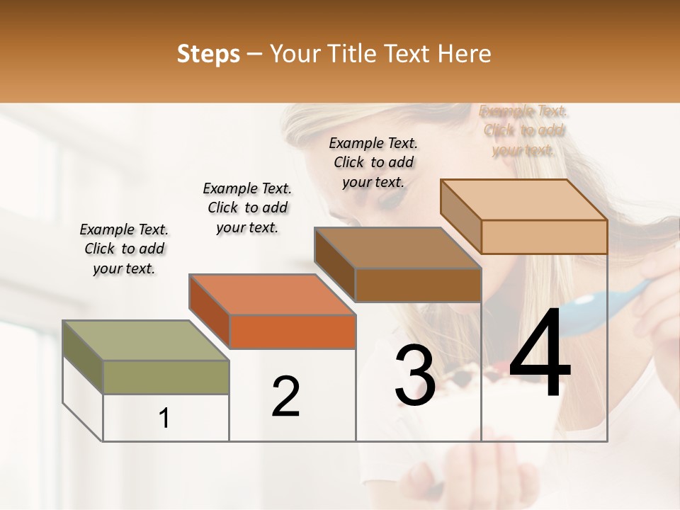 A Woman Eating A Bowl Of Food With A Spoon PowerPoint Template