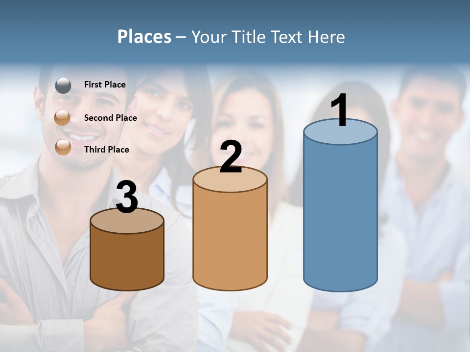 A Group Of People Standing Together In A Row PowerPoint Template