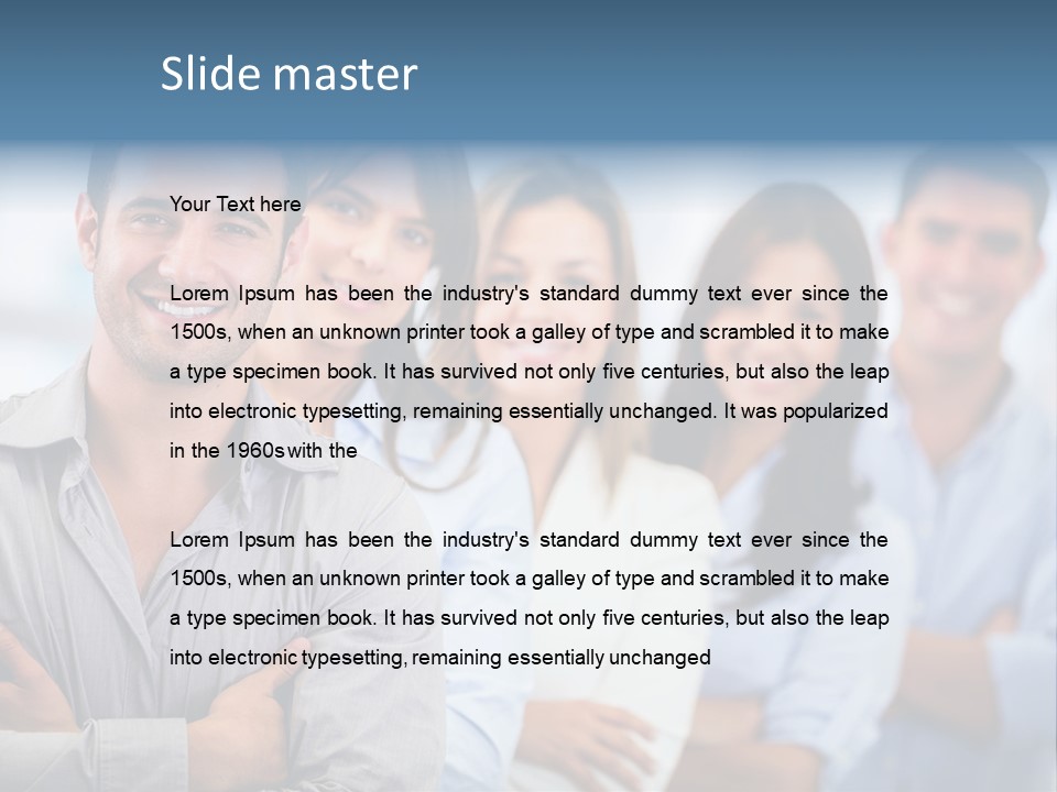 A Group Of People Standing Together In A Row PowerPoint Template