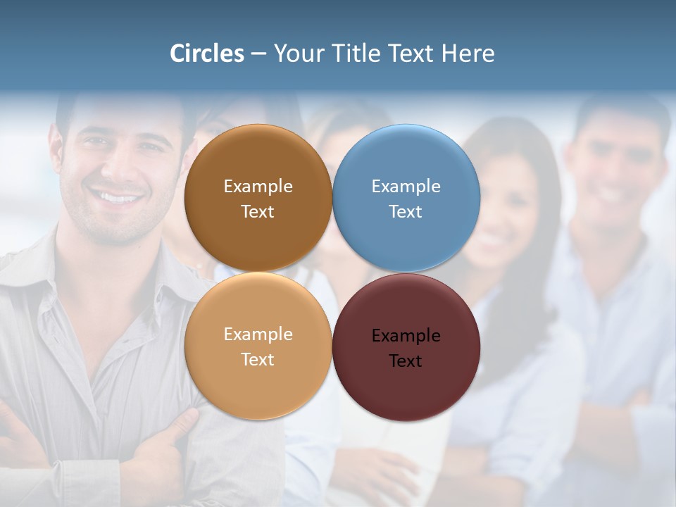 A Group Of People Standing Together In A Row PowerPoint Template