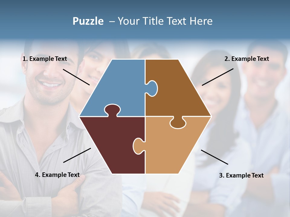 A Group Of People Standing Together In A Row PowerPoint Template