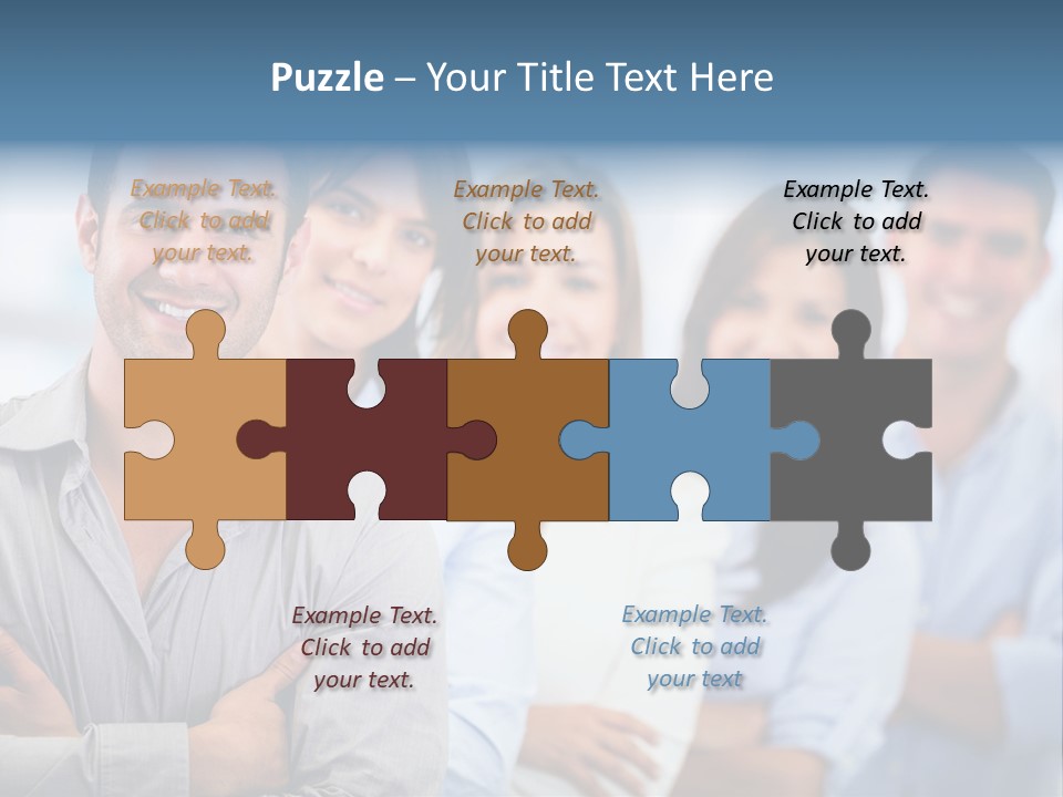 A Group Of People Standing Together In A Row PowerPoint Template