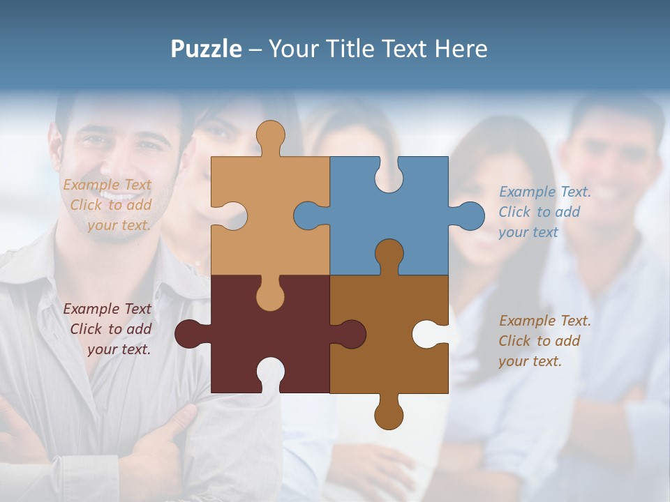 A Group Of People Standing Together In A Row PowerPoint Template