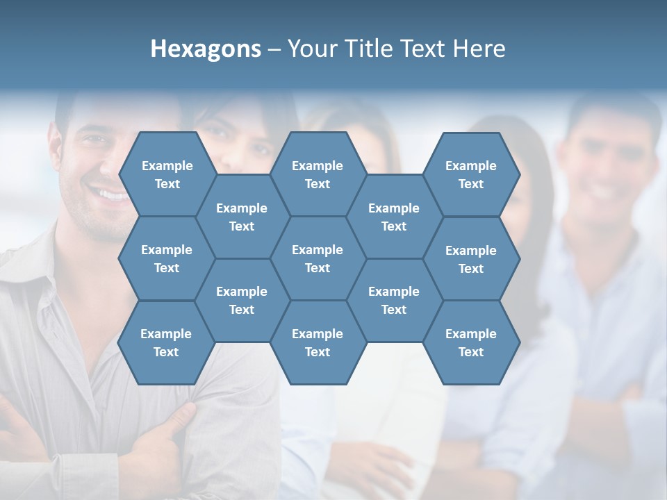 A Group Of People Standing Together In A Row PowerPoint Template