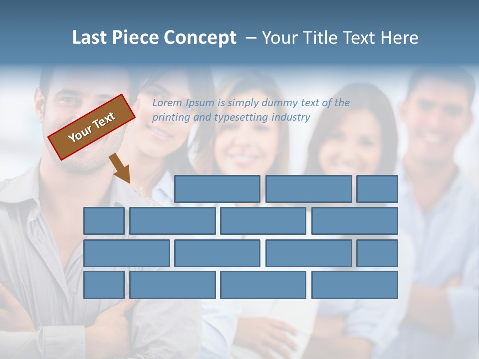 A Group Of People Standing Together In A Row PowerPoint Template