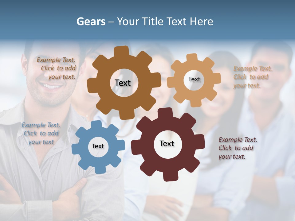 A Group Of People Standing Together In A Row PowerPoint Template