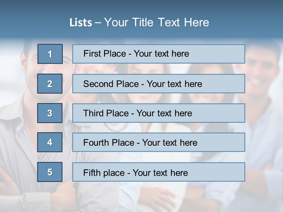 A Group Of People Standing Together In A Row PowerPoint Template