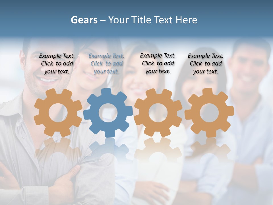 A Group Of People Standing Together In A Row PowerPoint Template