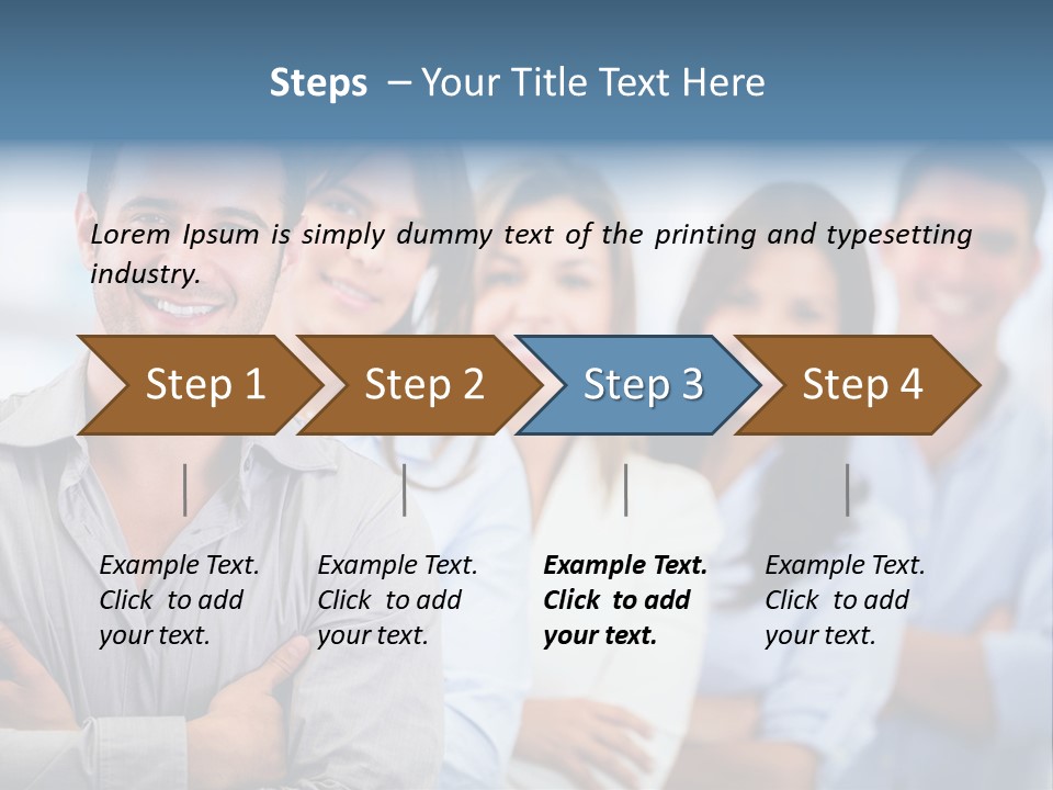 A Group Of People Standing Together In A Row PowerPoint Template