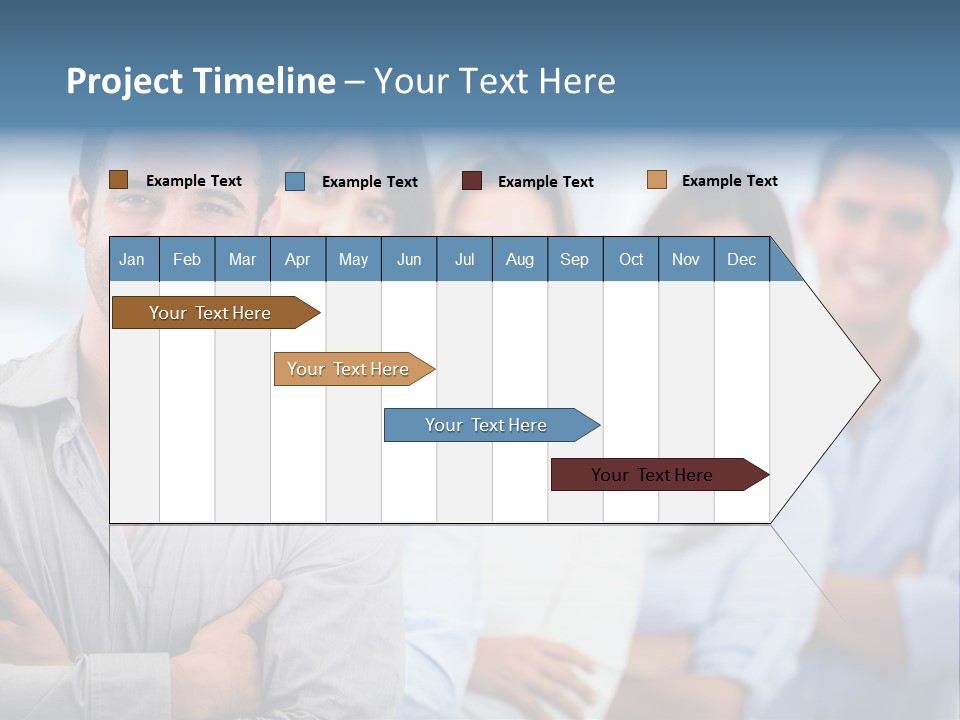 A Group Of People Standing Together In A Row PowerPoint Template