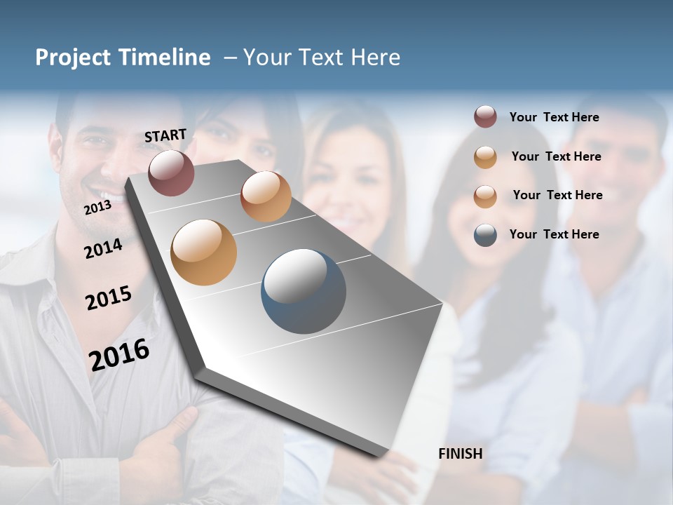 A Group Of People Standing Together In A Row PowerPoint Template