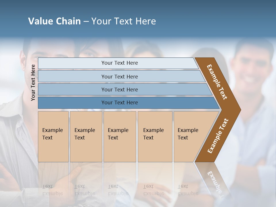 A Group Of People Standing Together In A Row PowerPoint Template
